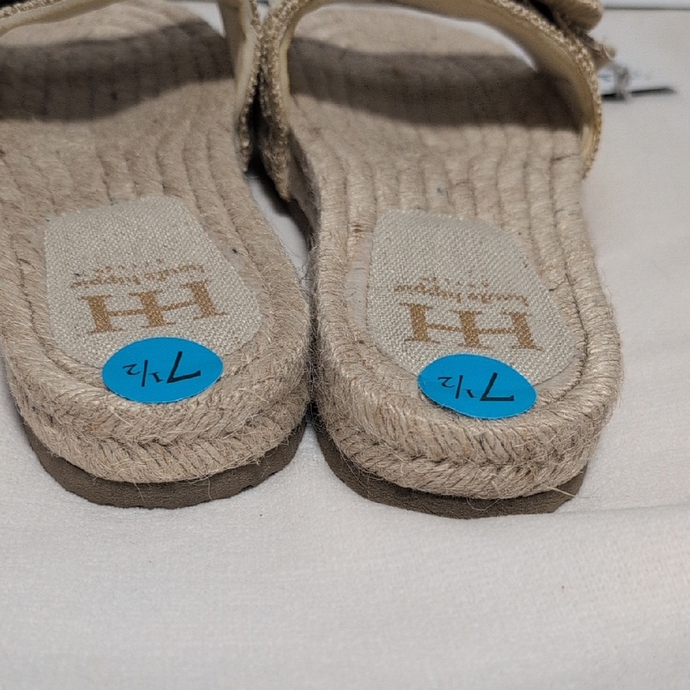 Haute Hippie Nyssa Boho Raffia Woven Slide Sandals Size 7.5 - Picture 9 of 11